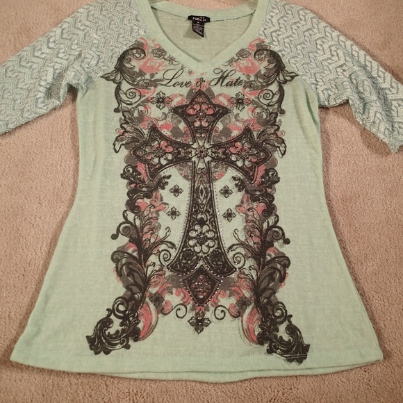 Rue21 Cross Graphic Top - Picture 2 of 5